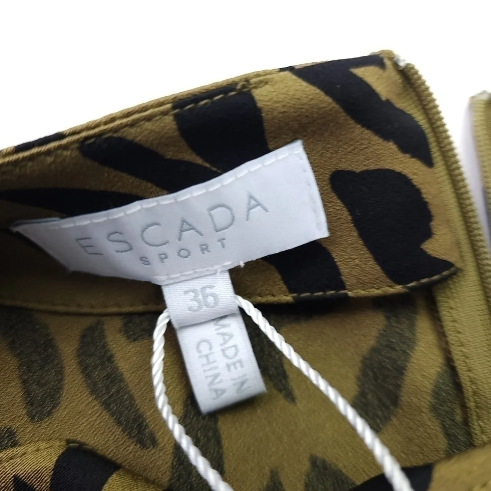New Escada Olive Black Dress Sz 36 - Picture 11 of 16